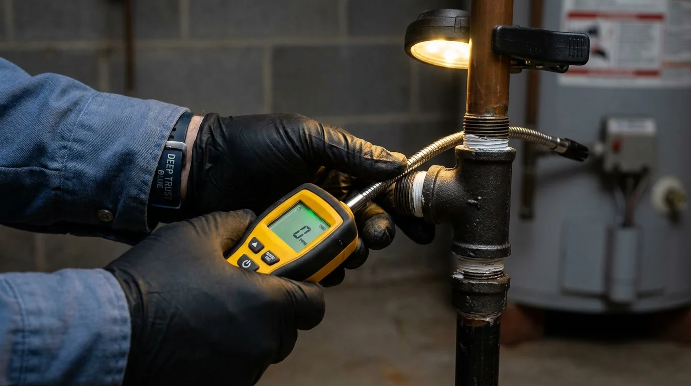Gas leak detection with electronic sniffer by Johns Plumbing LLC in Mamaroneck